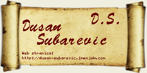 Dušan Šubarević vizit kartica